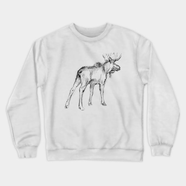 Bull Moose sketch Crewneck Sweatshirt by RebeccaLatham